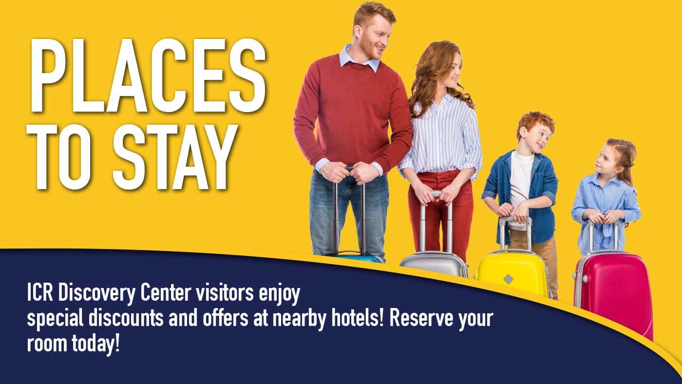 ICR Discovery Center visitors enjoy special discounts and offers at nearby hotels! Reserve your room today!