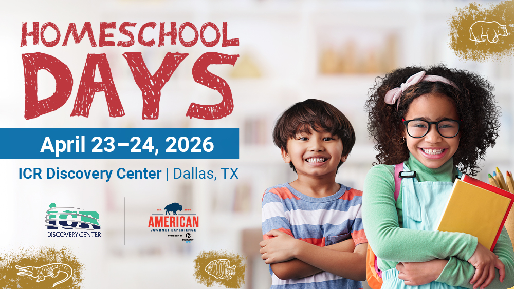Homeschool Days at the ICR Discovery Center | January 28-30, 2024 | Discounted tickets, live presentations, a fossil petting zoo, and other fun activities for the whole family!